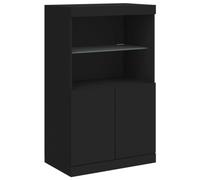 vidaXL Aparador con Luces LED Negro 60,5x37x100 cm