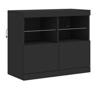 vidaXL Aparador con Luces LED Negro 81x37x67 cm