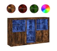 Vidaxl aparador con luces led roble ahumado 162x37x100 cm