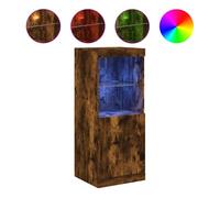 Vidaxl aparador con luces led roble ahumado 41x37x100 cm