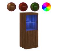 Vidaxl aparador con luces led roble marrón 41x37x100 cm