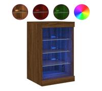 Vidaxl aparador con luces led roble marrón 41x37x67 cm