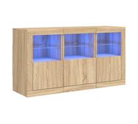 Vidaxl aparador con luces led roble sonoma 123x37x67 cm