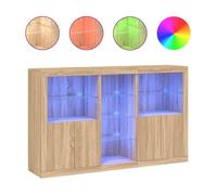 Vidaxl aparador con luces led roble sonoma 162x37x100 cm