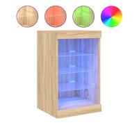 Vidaxl aparador con luces led roble sonoma 41x37x67 cm