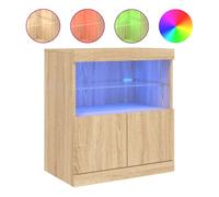 vidaXL Aparador Roble Sonoma con luces LED 60x37x67 cm