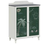 vidaXL Aparador con Pizarra Gris y 80 x 40 x 110 cm, Mueble Moderno para niños, Almacenamiento Duradero, Unidad Rectangular con Pizarra, estantes funcionales para el hogar