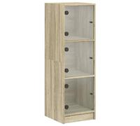 vidaXL Aparador con Puertas de Vidrio Roble Sonoma 35x37x109 cm