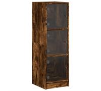 vidaXL Aparador con Puertas de Vidrio Roble Ahumado 35x37x109 cm