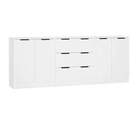 vidaXL Aparador de 3 Piezas Armario Auxiliar Alacena Mesa Consola Entrada Pasillo Vestíbulo Recibidor Mueble Madera Contrachapada Blanco