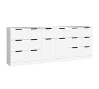 vidaXL Aparador de 3 Piezas Armario Auxiliar Alacena Mesa Consola Entrada Pasillo Vestíbulo Recibidor Mueble Madera Contrachapada Blanco