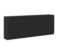 vidaXL Moderno aparador negro acabado mate armario para comedor y sala de estar 2 puertas diseño buffet adecuado para interiores muebles MDF de alta calidad para soluciones modernas madera hogar