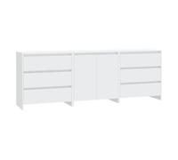 Vidaxl aparador de 3 piezas madera manufacturada blanca