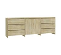 Vidaxl aparador de 3 piezas madera manufacturada color roble sonoma