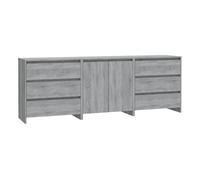 Vidaxl aparador de 3 piezas madera manufacturada gris sonoma
