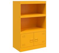 vidaXL Aparador de Acero Amarillo Mostaza 67x39x107 cm, Armario, Armario de Almacenamiento, aparador Alto, Armario aparador, Armario Alto