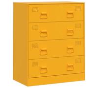 vidaXL Aparador de Acero Amarillo Mostaza 67x39x83 cm, Armario, Armario aparador, Armario Auxiliar, Mueble aparador, Armario de almacenaje