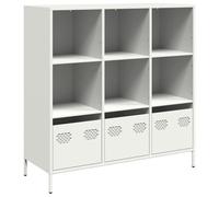 vidaXL Aparador de acero blanco 101,5x39x103,5 cm Librería y estantería