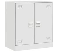 vidaXL Aparador de Acero Blanco 67x39x73 cm, Armario, Armario de Almacenamiento, aparador Alto, Armario aparador, Armario Alto, Armario Auxiliar