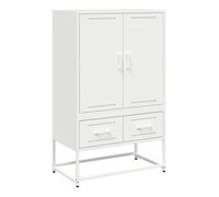 vidaXL Aparador Acero Blanco 68x39x111,5 cm, Armario Auxiliar, Mueble de almacenaje de Cocina, Armario de Pasillo, aparador de Comedor