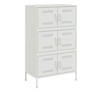 Vidaxl aparador de acero blanco 68x39x113 cm