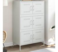vidaXL Aparador de Acero Blanco 68x39x113 cm, aparador Alto, alacena, Armario Auxiliar, Armario, Armario de almacenaje, Armario Alto, aparador Alto