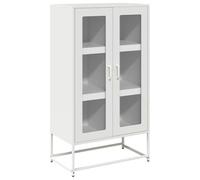 vidaXL Aparador de Acero Blanco 68x39x123 cm