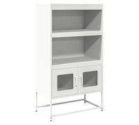 vidaXL Aparador de Acero Blanco 68x39x123 cm, Armario, aparador, Armario Alto, Mueble Auxiliar, Armario de almacenaje, aparador Alto, Mueble Buffet