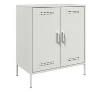 vidaXL Aparador de acero blanco 68x39x79 cm