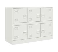 Vidaxl aparador de acero blanco 99x39x73 cm