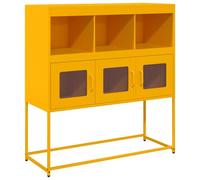 vidaXL Aparador de Acero Laminado en frío Amarillo 100,5x39x107 cm