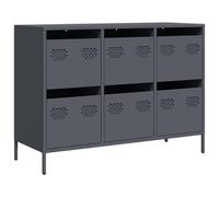 vidaXL Aparador de Acero Laminado en frío Antracita 101,5x39x73,5 cm, Armario de almacenaje, Mueble aparador, Mueble de almacenaje de Cocina, bufé