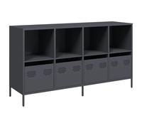 vidaXL Aparador de Acero Laminado en frío Antracita 135x39x73,5 cm, Armario de almacenaje, Mueble aparador, Armario de almacenaje de Cocina, Buffet