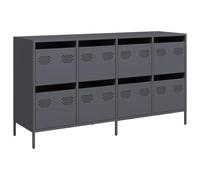 vidaXL Aparador de Acero Laminado en frío Antracita 135x39x73,5 cm, Armario de almacenaje, Mueble aparador, Armario de almacenaje de Cocina, Buffet
