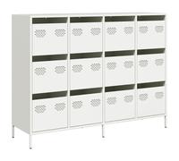 vidaXL Aparador de Acero Laminado en frío Blanco 135x39x103,5 cm, Armario de almacenaje, Mueble aparador, Armario de almacenaje de Cocina, Buffet