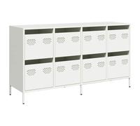 vidaXL Aparador de Acero Laminado en frío Blanco 135x39x73,5 cm, Armario de almacenaje, Mueble aparador, Armario de almacenaje de Cocina, Buffet