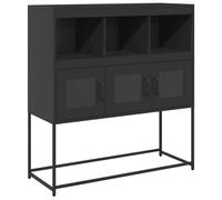 vidaXL Aparador de Acero Laminado en frío Negro 100,5x39x107 cm