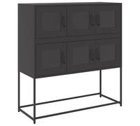 vidaXL Aparador de Acero Laminado en frío Negro 100,5x39x107 cm