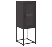 vidaXL Aparador de Acero Laminado en frío Negro 36x39x107 cm, Mueble de almacenaje, Mueble aparador, Mueble de Pasillo, Buffet