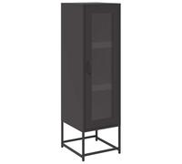vidaXL Aparador de Acero Laminado en frío Negro 36x39x123 cm