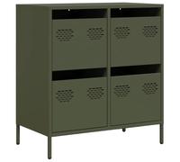 vidaXL Aparador de Acero Laminado en frío Verde Oliva 68x39x73,5 cm, Armario de almacenaje, Mueble aparador, Mueble de almacenaje de Cocina, bufé