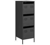 vidaXL Aparador de Acero Negro 39x35x103,5 cm, Armario Moderno para Libros, Armario estantería de Almacenamiento