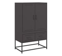 vidaXL Aparador Acero Negro 68x39x111,5 cm, Armario Auxiliar, Mueble de almacenaje de Cocina, Armario de Pasillo, aparador de Comedor