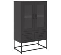 vidaXL Aparador de Acero Negro 68x39x111,5 cm, Armario, aparador, Armario Alto, Mueble Auxiliar, Armario de almacenaje, aparador Alto, Mueble Buffet