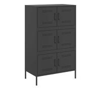 Vidaxl aparador de acero negro 68x39x113 cm