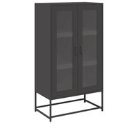 vidaXL Aparador de Acero Negro 68x39x123 cm