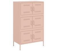 vidaXL Aparador de Acero Rosa 68x39x113 cm, aparador Alto, alacena, Armario Auxiliar, Armario, Armario de almacenaje, Armario Alto, aparador Alto
