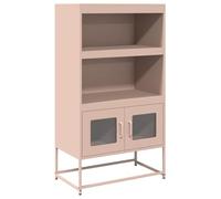 vidaXL Aparador de Acero Rosa 68x39x123 cm, Armario, aparador, Armario Alto, Mueble Auxiliar, Armario de almacenaje, aparador Alto, Mueble Buffet
