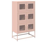 vidaXL Aparador de Acero Rosa 68x39x123 cm, Armario, aparador, Armario Alto, Mueble Auxiliar, Armario de almacenaje, aparador Alto, Mueble Buffet