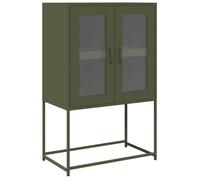 vidaXL Aparador de Acero Verde Oliva 68x39x107 cm, Armario, aparador, Armario Alto, Mueble Auxiliar, Armario de almacenaje, aparador Alto